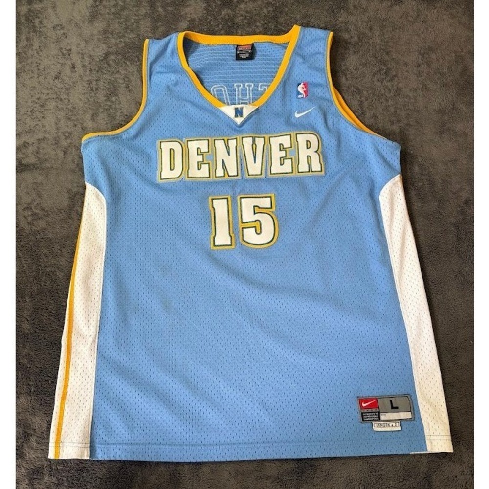 Nike Denver Nuggets Carmelo Anthony 15 Jersey Mens Large Blue NBA Basketball L